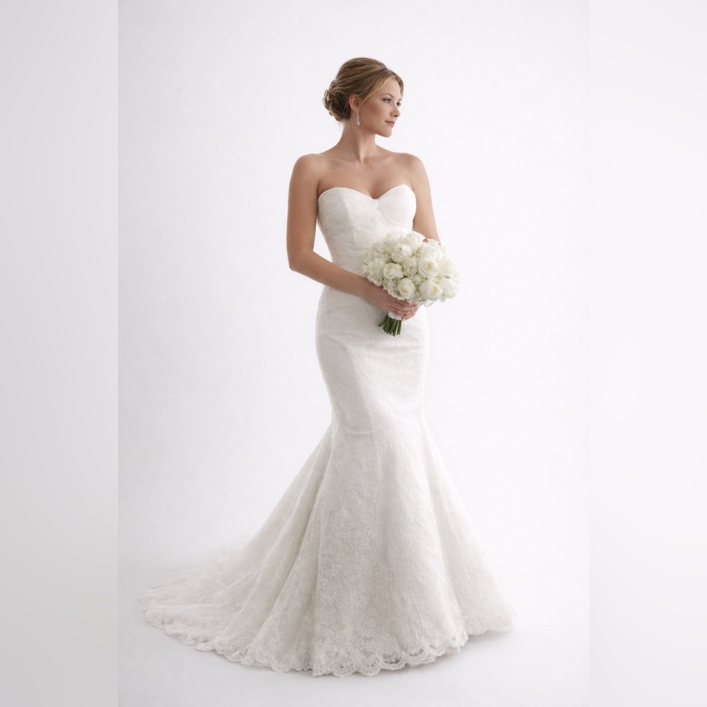 Truly Zac Posen Lace Mermaid Wedding Dress Ivory Bridal Gown Size 6 🤍🤍🤍